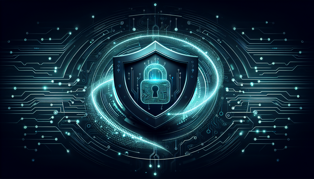 Grafika NIS2 — tarcza cyberbezpieczeństwa z kodem binarnym na ciemnym tle